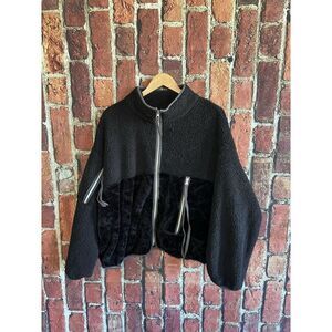 UGG Marlene Sherpa Full Zip Black Jacket Soft Size L Large Women